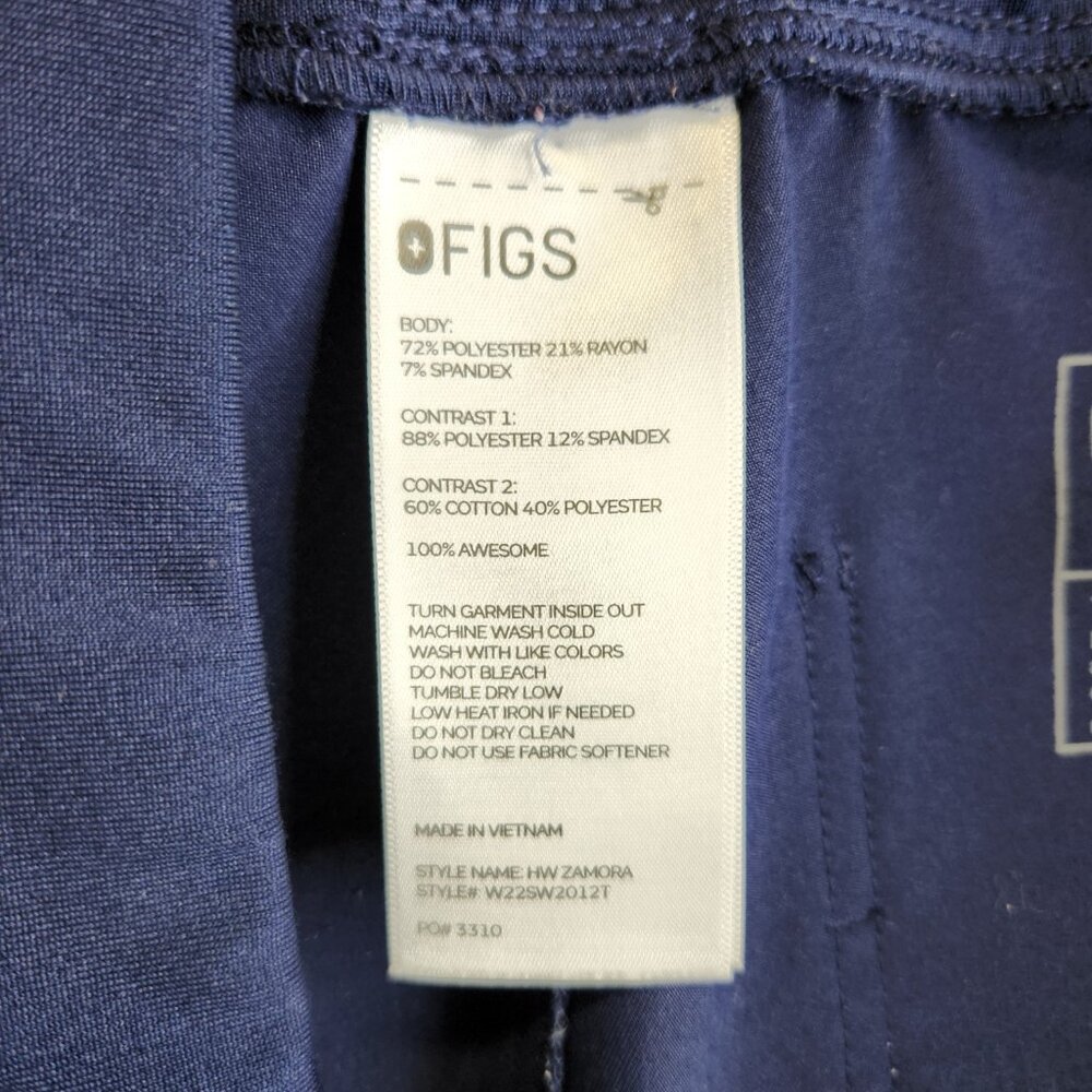 Figs Scrub Pants Womens LT Navy Blue Zamora Joggers Zip Cargo Hi Waisted - Picture 7 of 12